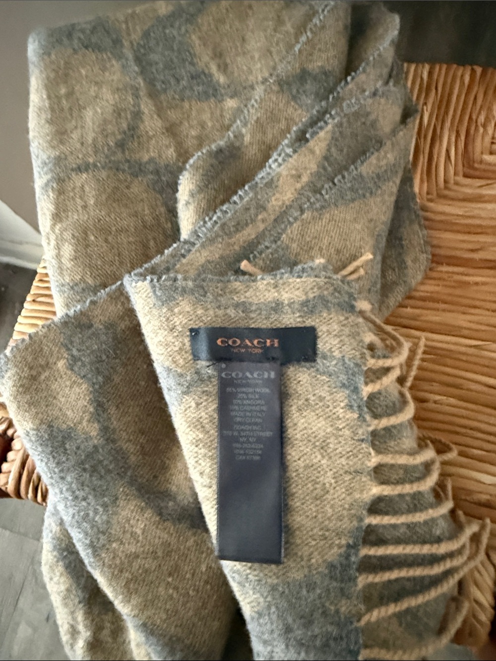 Coach Signature Pattern Wool-Blend long scarf women’s